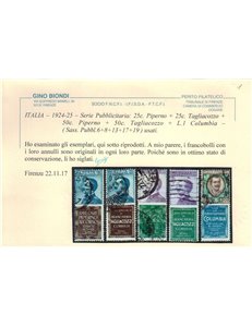 ITALIA REGNO 1924-25 Pubblicitari 19v us ©