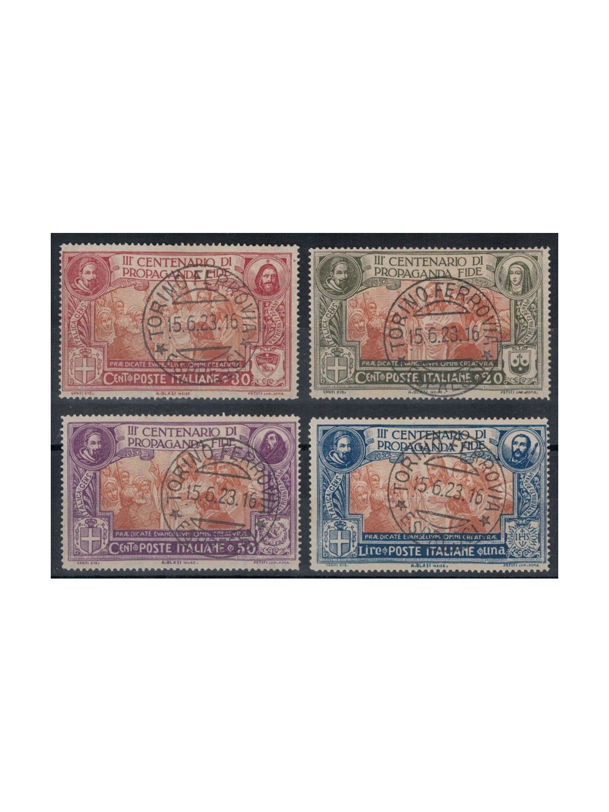 ITALIA REGNO 1923 Propaganda Fide 4v us ©