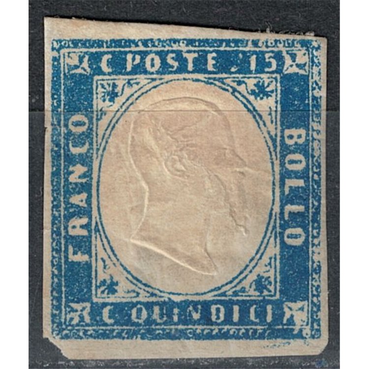 ITALY KINGDOM 1863 Matraire 15c blue MH*