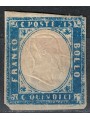 ITALIA REGNO 1863 Matraire 15c azzurro MH*