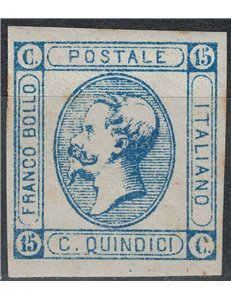 ITALIA REGNO 1863 15c litografico (I tipo) MNG