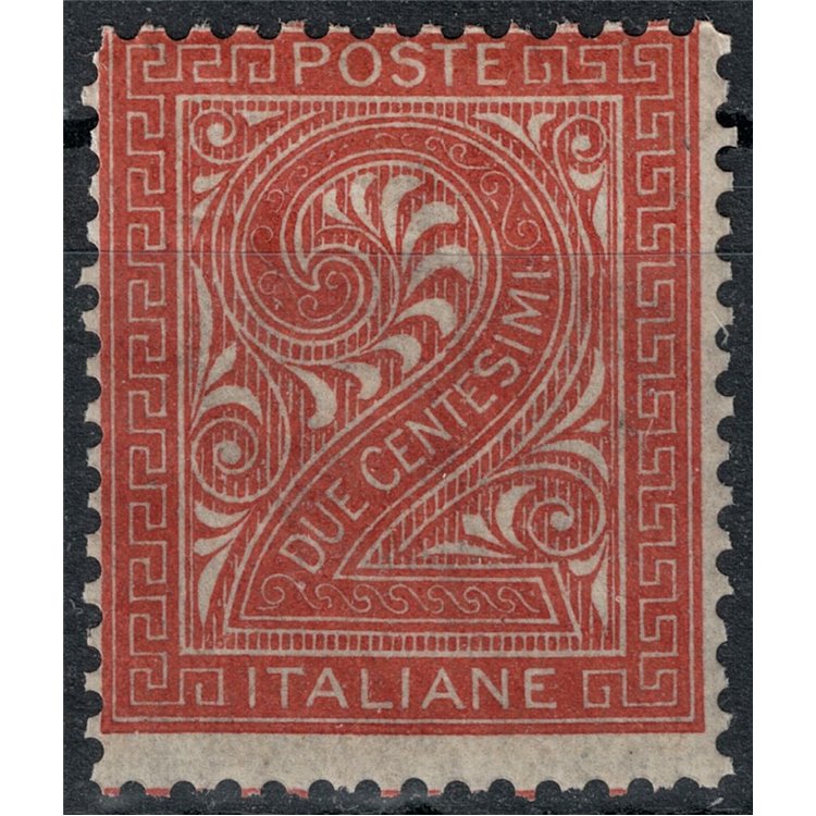 ITALY KINGDOM 1865 De La Rue 2c brick (Turin) MH*