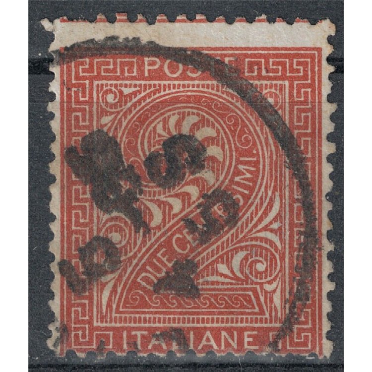 ITALIA REGNO 1865 De La Rue 2c mattone (Torino) us