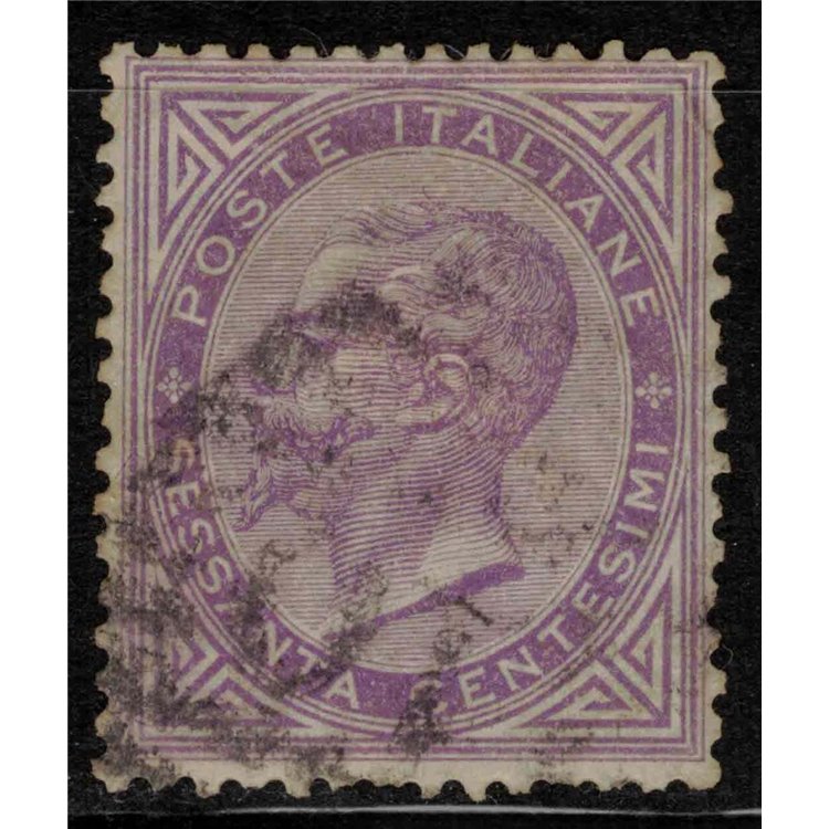 ITALY KINGDOM 1865 De La Rue 60c lilac (Turin) us