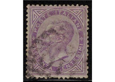 ITALY KINGDOM 1865 De La Rue 60c lilac (Turin) us