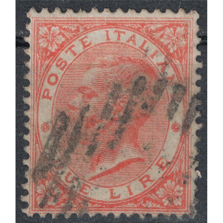 ITALY KINGDOM 1865 De La Rue 2£ vermilion (Turin) us
