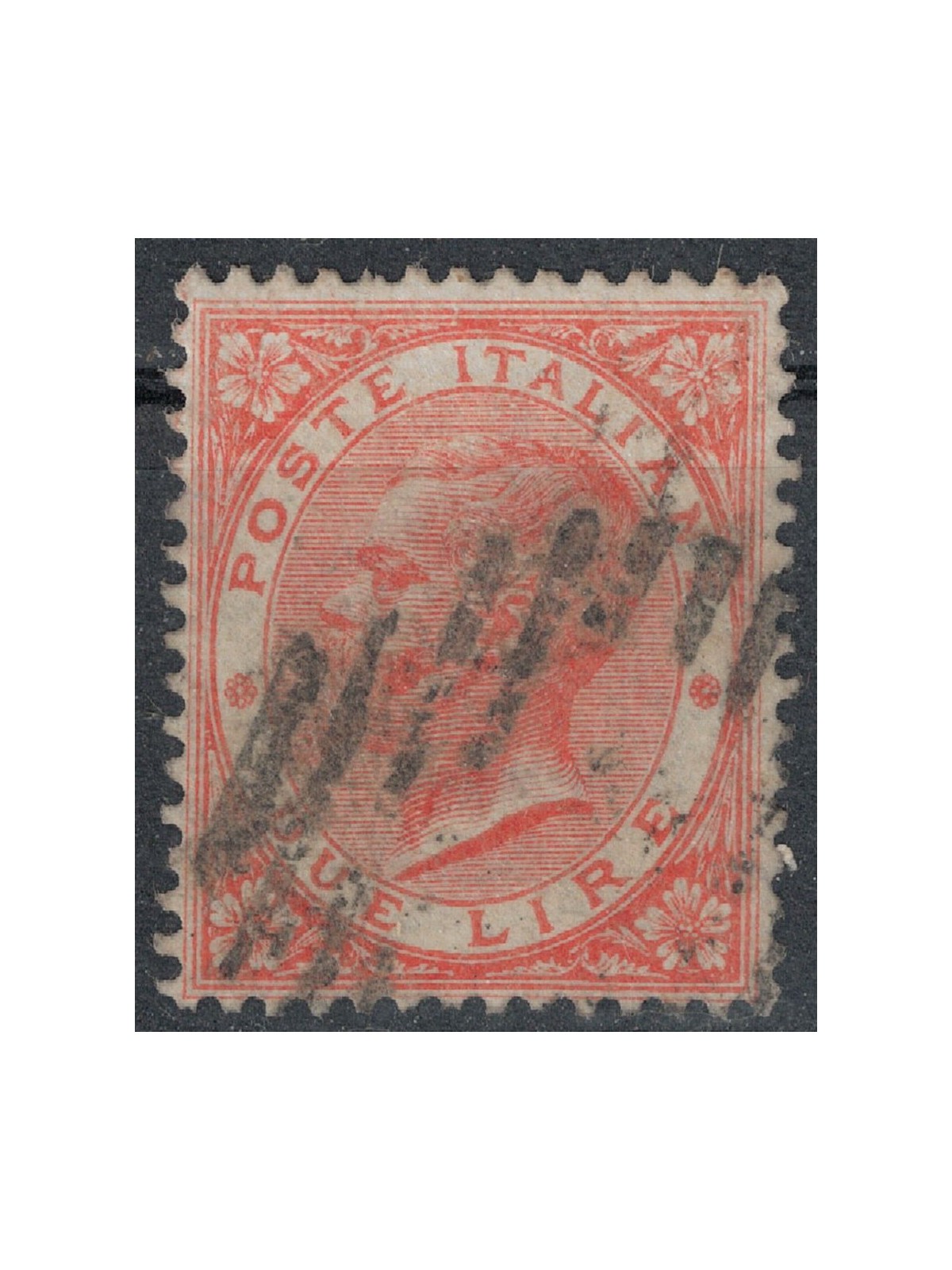 ITALY KINGDOM 1865 De La Rue 2£ vermilion (Turin) us