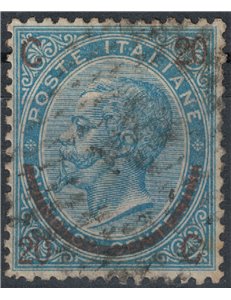 ITALY KINGDOM 1865 Provisional 20c on 15c 1st type us