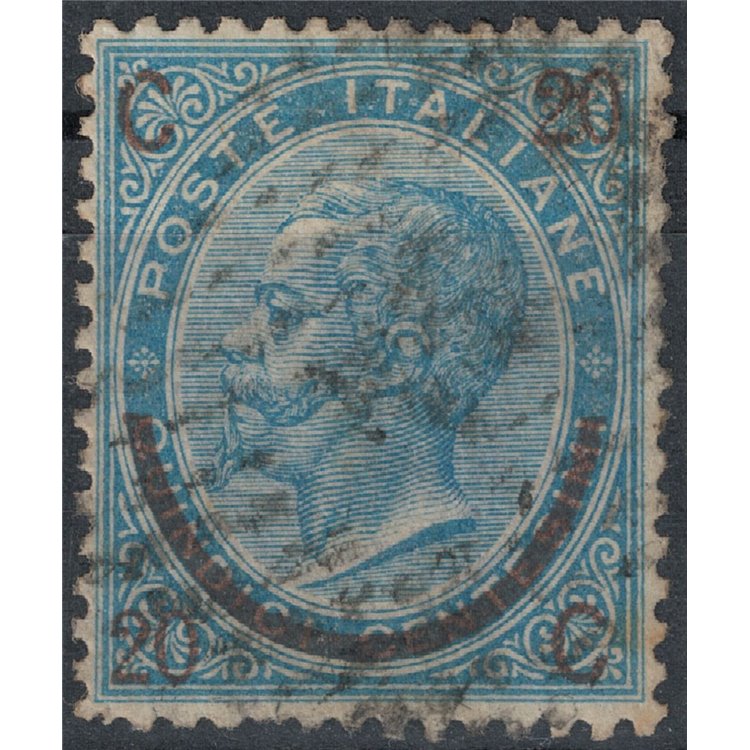 ITALIA REGNO 1865 Provvisorio 20c su 15c 1° tipo us