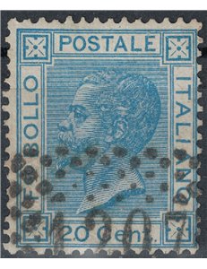 ITALY KINGDOM 1867 20c blue (Turin) us