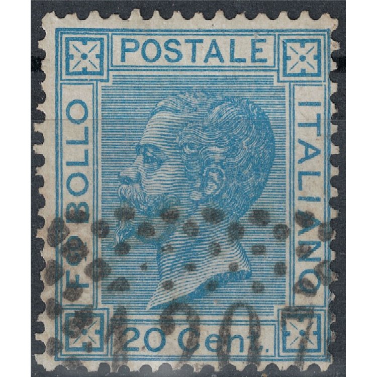 ITALY KINGDOM 1867 20c blue (Turin) us