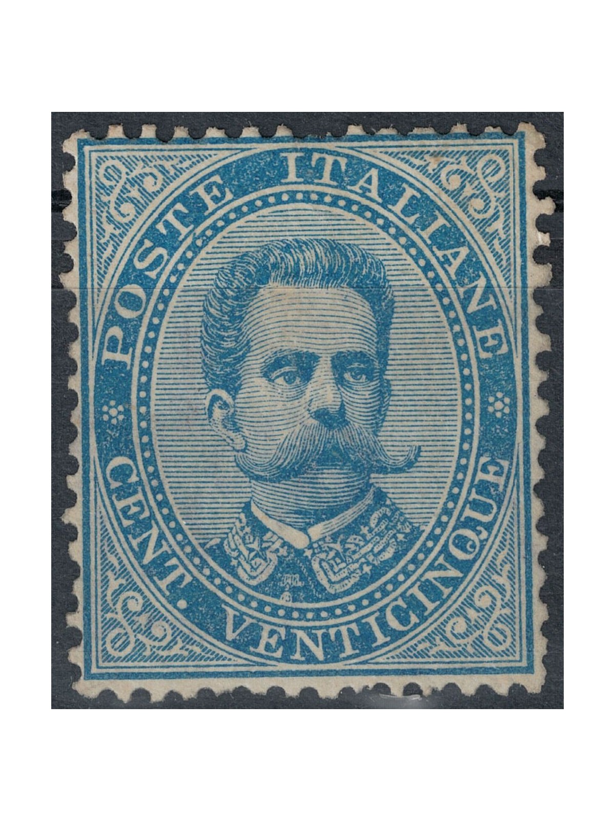 ITALIA REGNO 1879 Umberto I 25c azzurro MH*