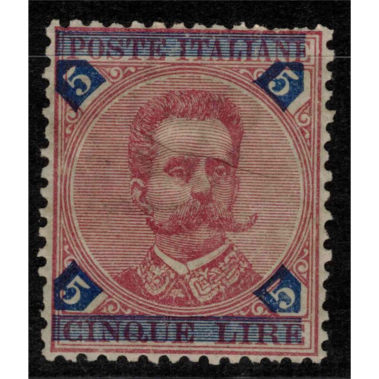 ITALY KINGDOM 1891 Umberto I 5£ carmine and blue MH*