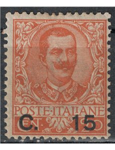 ITALIA REGNO 1905 Floreale 15c su 20c arancio MH*