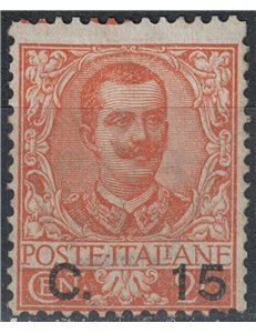 ITALIA REGNO 1905 Floreale 15c su 20c arancio MNH**