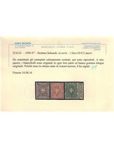 ITALIA REGNO 1896 Stemmi 3v MNH** © (Lusso)