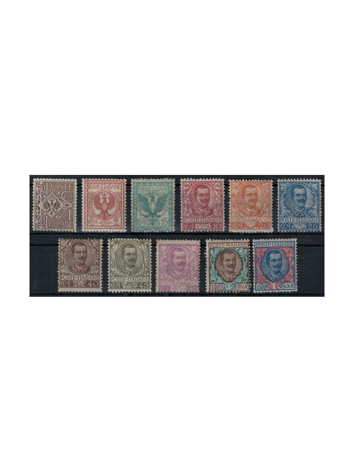 ITALIA REGNO 1901 Floreale 11v MH*