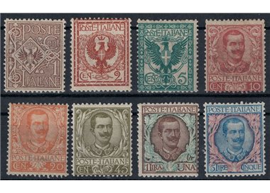 ITALY KINGDOM 1901 Floral, 8v MH* series
