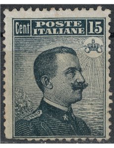ITALY KINGDOM 1909 Michetti 15c black and grey MH*