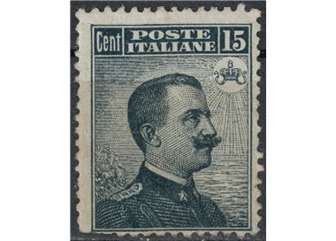 ITALIA REGNO 1909 Michetti 15c nero e grigio MH*
