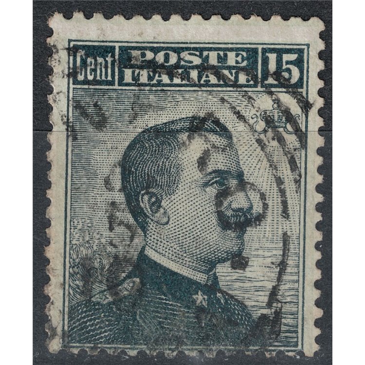 ITALIA REGNO 1909 Michetti 15c nero e grigio us