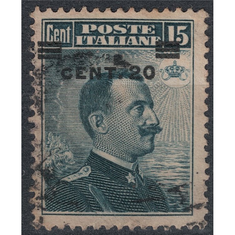 ITALIA REGNO 1916 Michetti 20c su 15c grigio nero us
