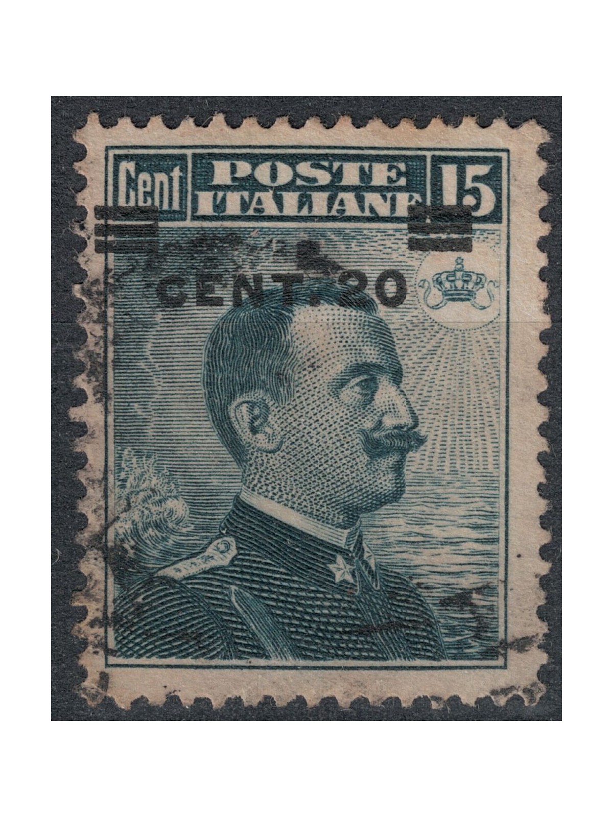 ITALY KINGDOM 1916 Michetti 20c on 15c grey black us