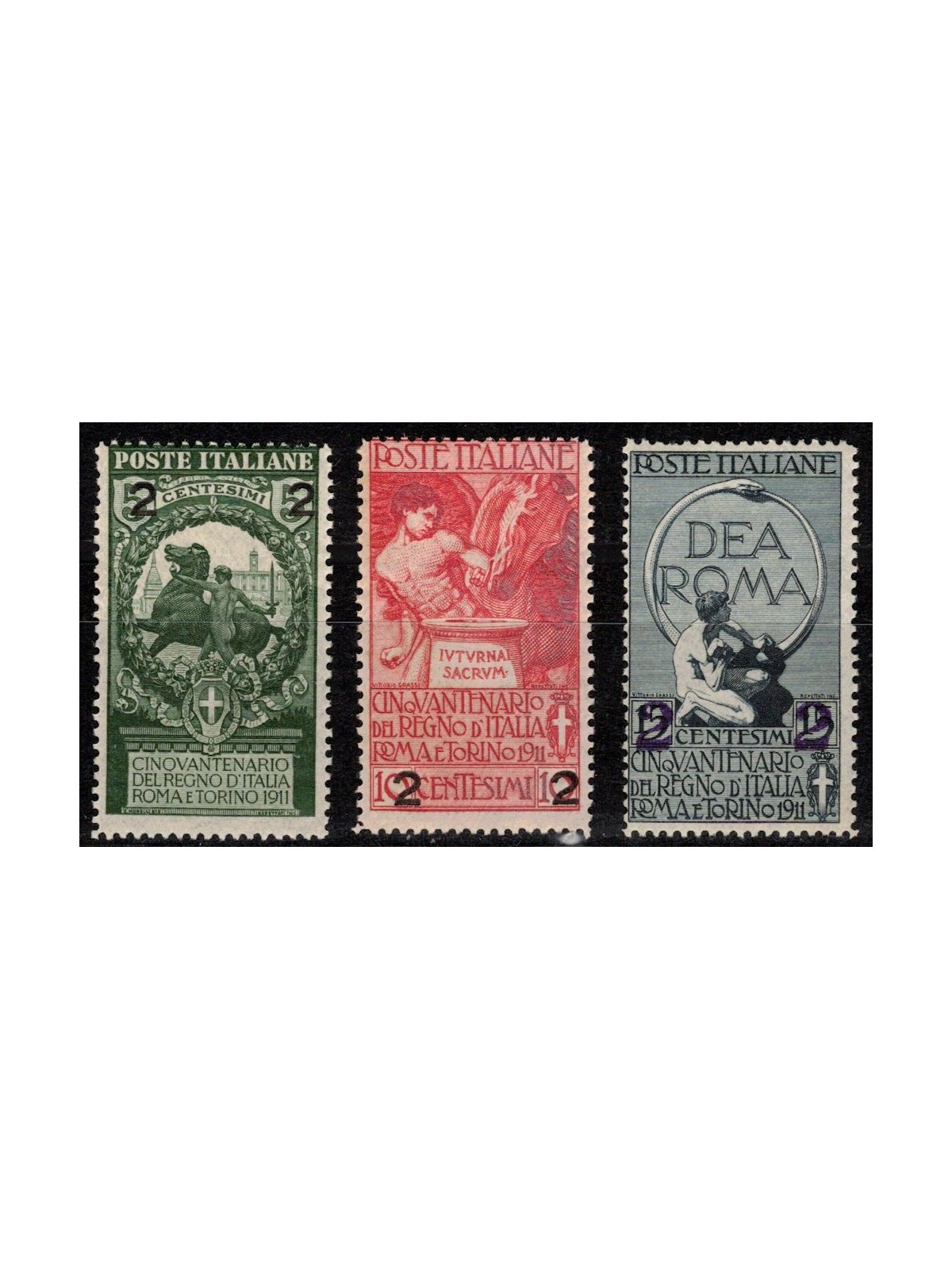 ITALY KINGDOM 1913 Unification of Italy overprinted 3v MH*