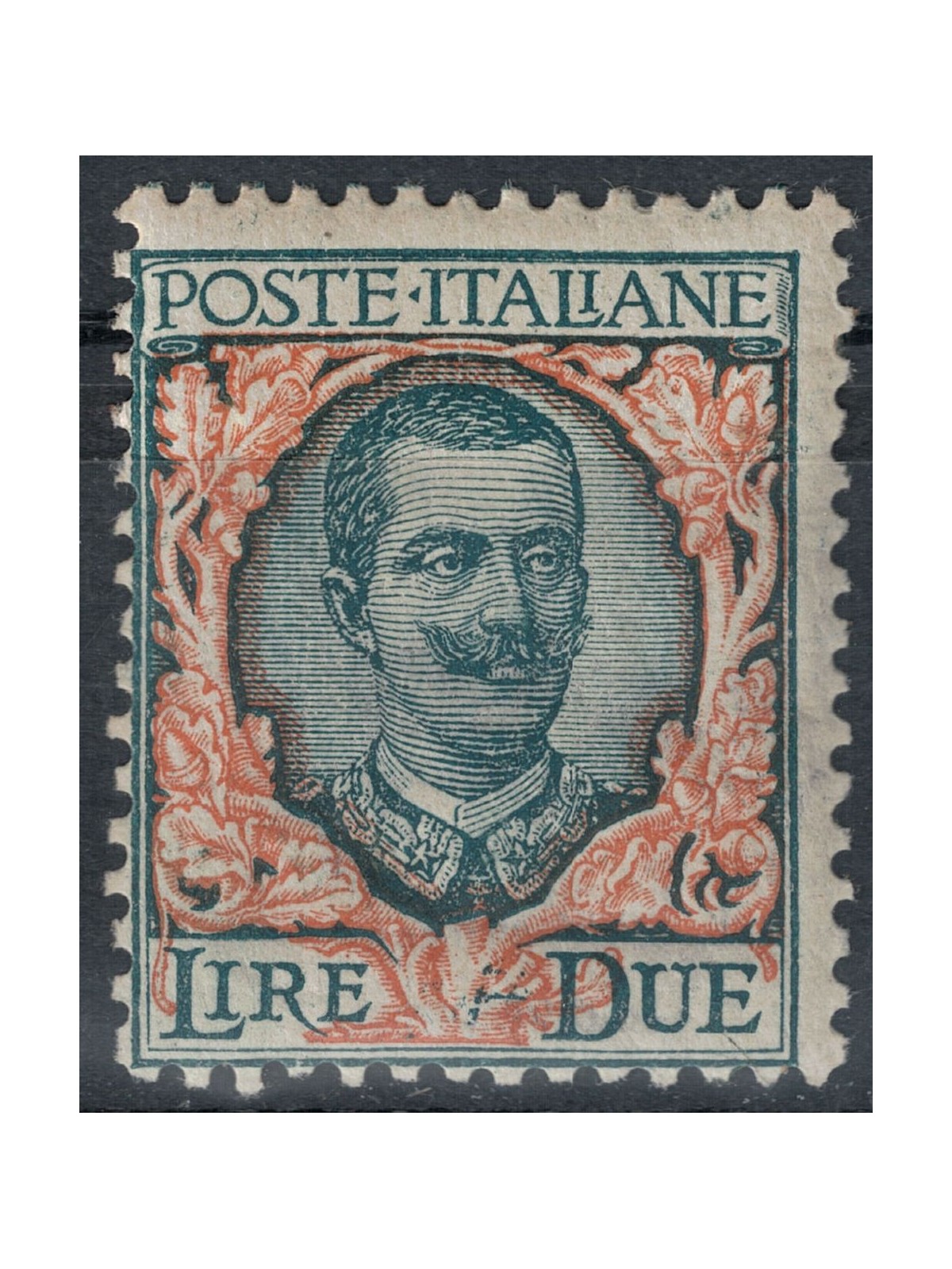 ITALY KINGDOM 1923 Floral 2£ green grey and orange MH*
