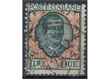 ITALIA REGNO 1923 Floreale 2£ verde grigio e arancio us