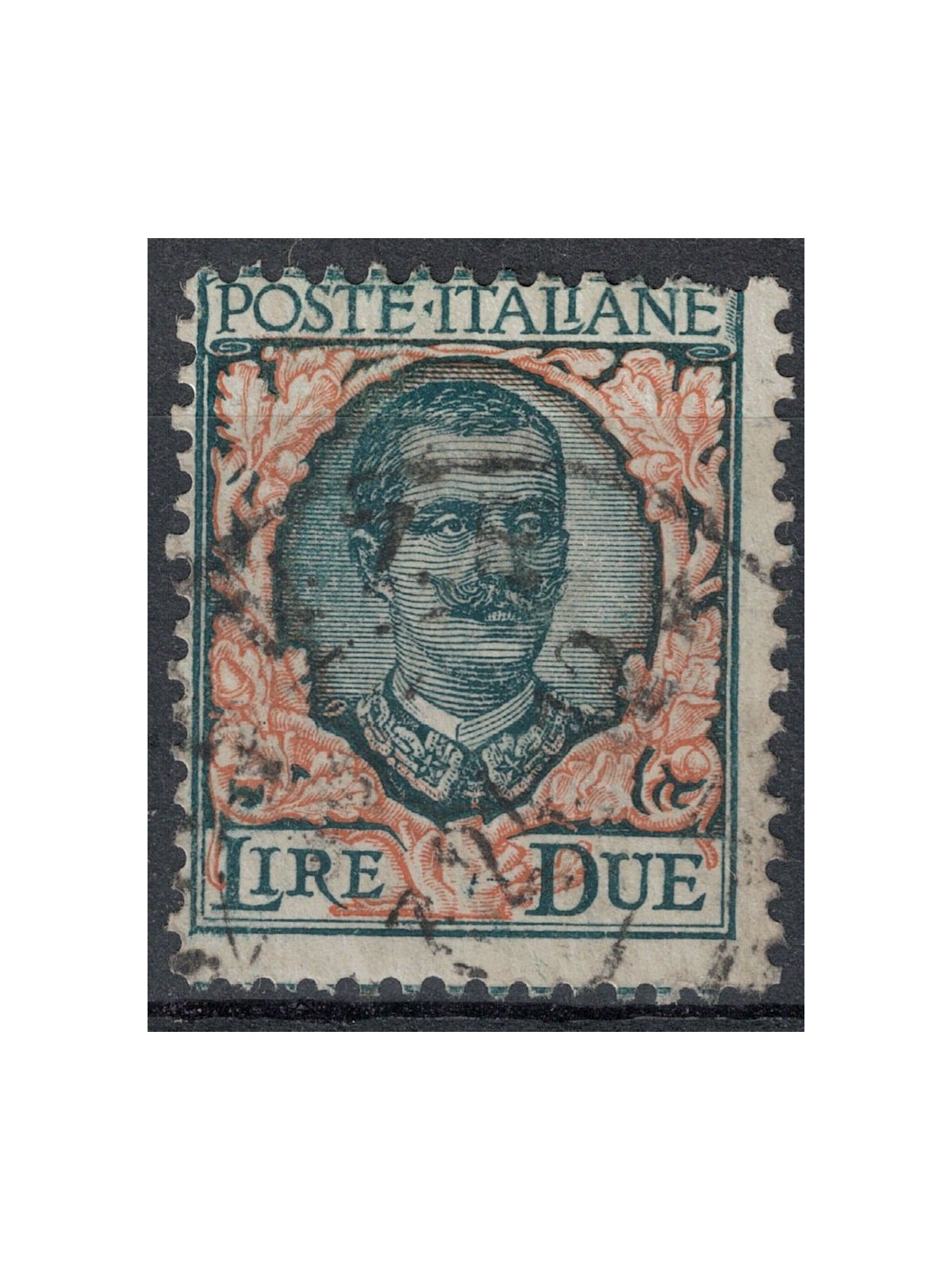 ITALIA REGNO 1923 Floreale 2£ verde grigio e arancio us