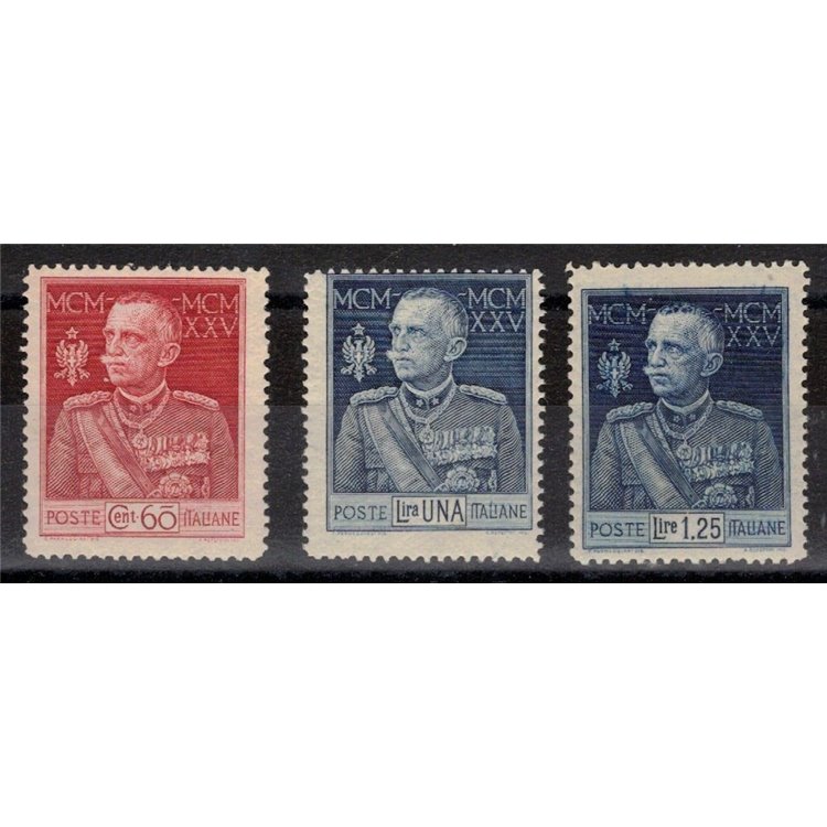 ITALY KINGDOM 1925-26 King's Jubilee perf. 13½ 3v MNH**