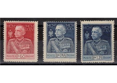 ITALIA REGNO 1925-26 Giubileo del Re dent. 13½ 3v MNH**