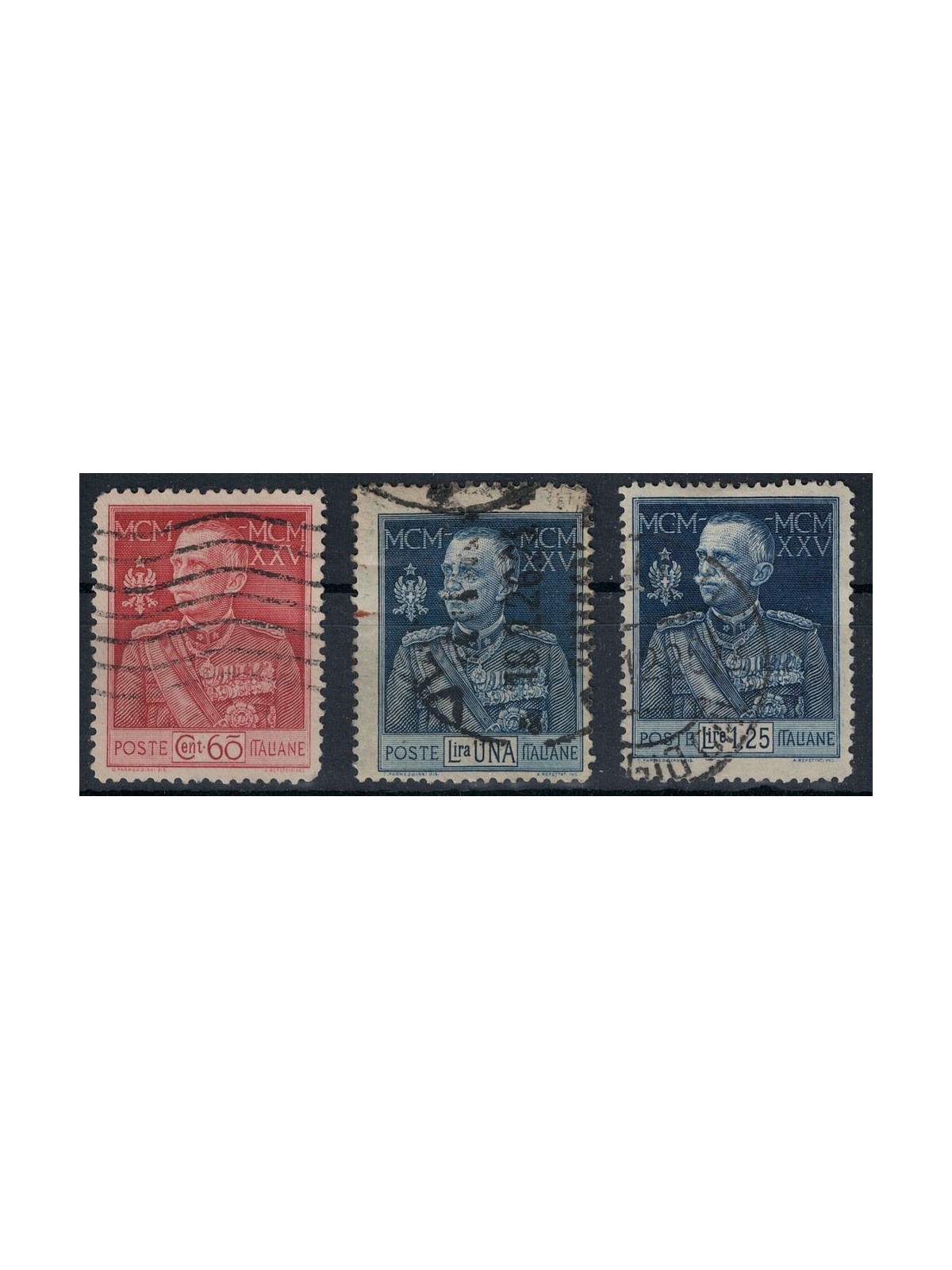 ITALIA REGNO 1925-26 Giubileo del Re dent. 13½ 3v us