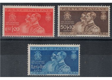 ITALY KINGDOM 1930 Wedding of Prince Umberto 3v MNH**