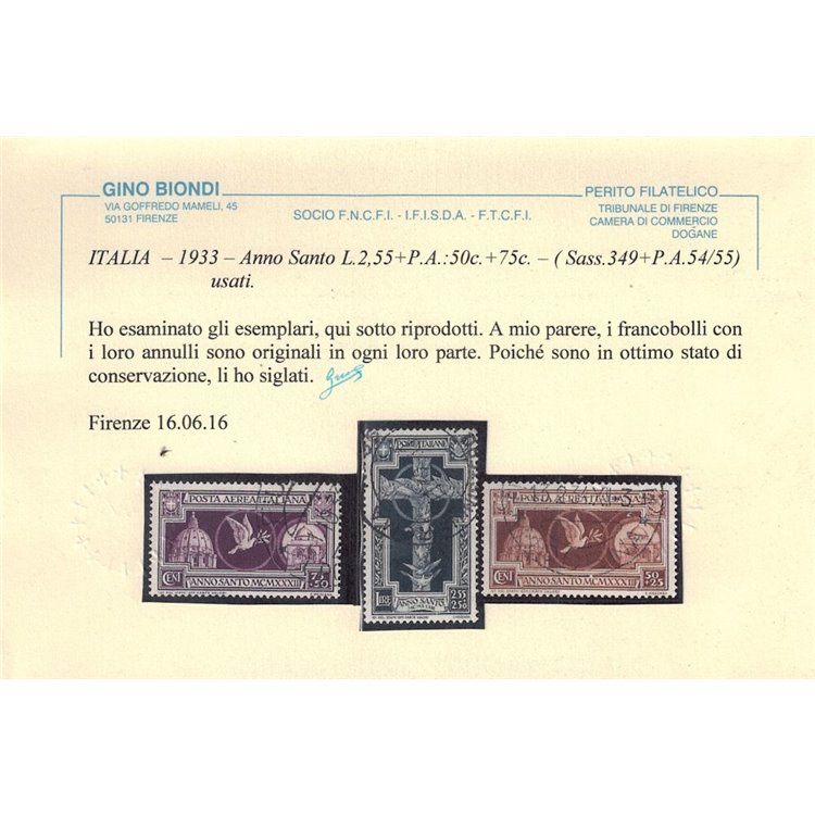 ITALIA REGNO 1933 Anno Santo 7v us ©