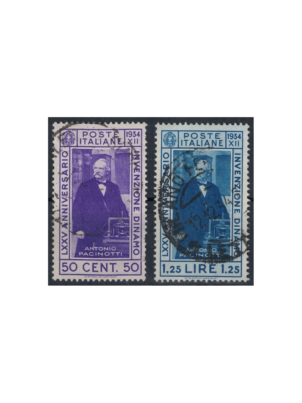 ITALY KINGDOM 1934 Invention of the 2v us dynamo