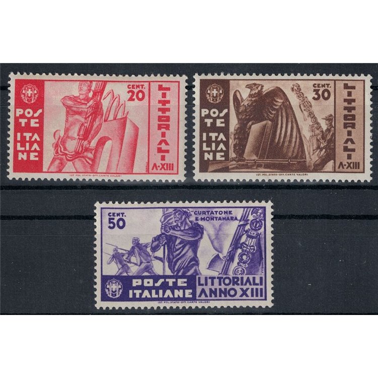ITALY KINGDOM 1935 Coastal stamps of culture and art 3v MNH**