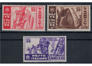 ITALY KINGDOM 1935 Coastal stamps of culture and art 3v MNH**