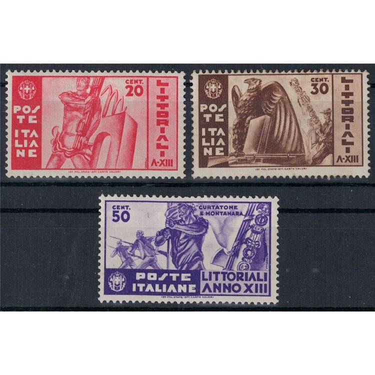 ITALIA REGNO 1935 Littoriali della cultura e dell'arte 3v MH*