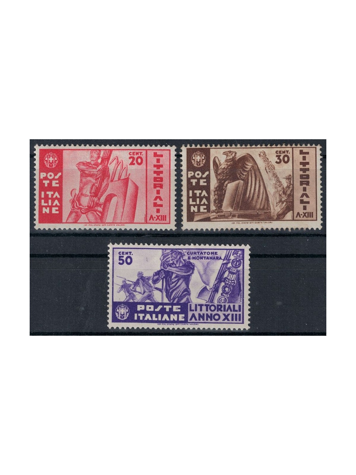 ITALY KINGDOM 1935 Coastal stamps of culture and art 3v MH*