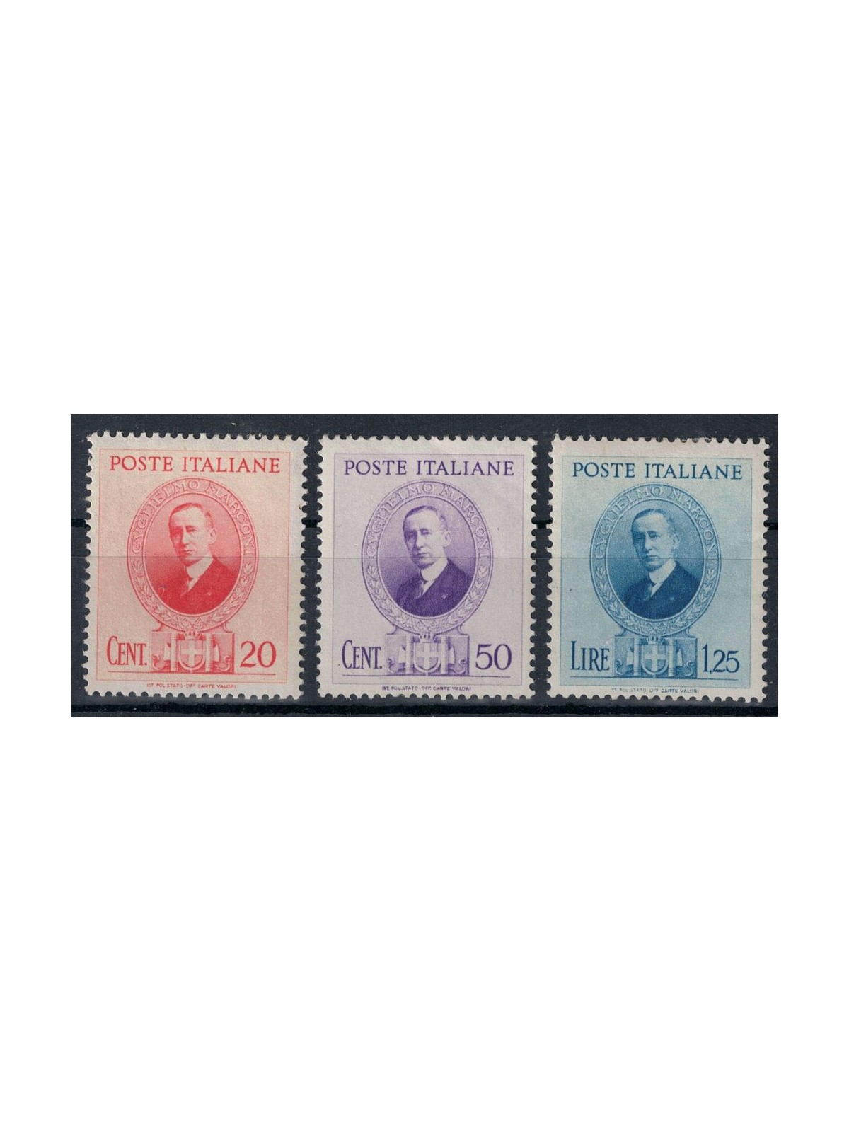 ITALIA REGNO 1938 Guglielmo Marconi 3v MH*