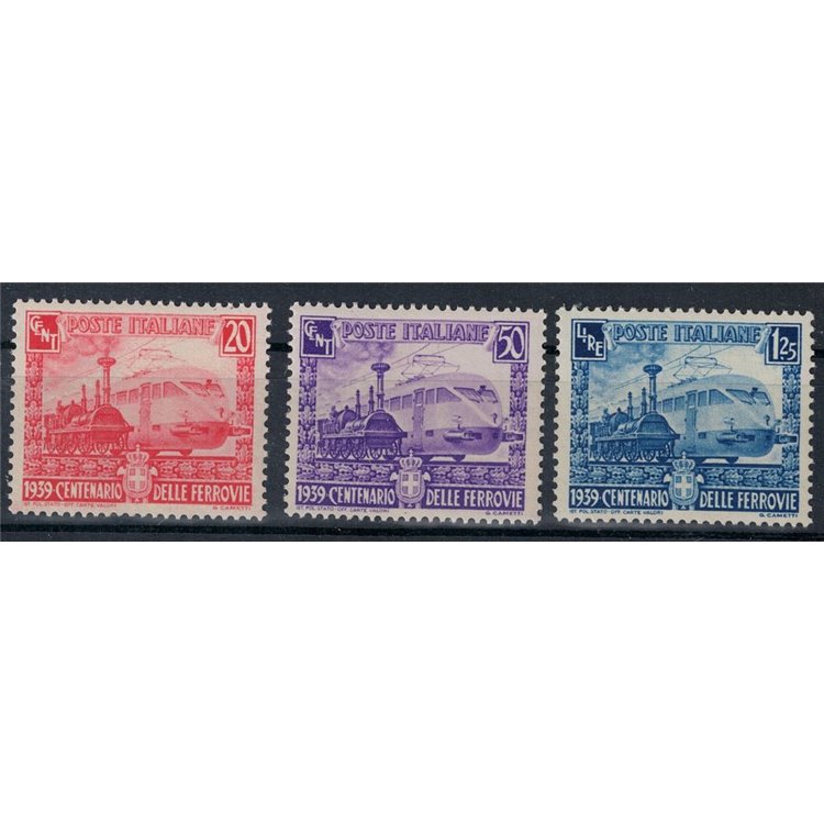 ITALY KINGDOM 1939 Italian Railways 3v MNH**
