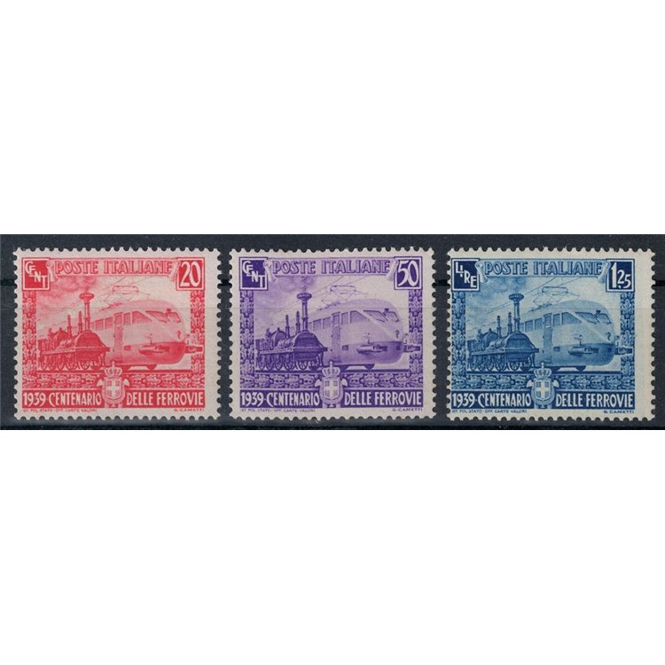 ITALY KINGDOM 1939 Italian Railways 3v MH*