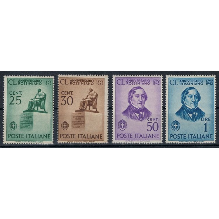 ITALY KINGDOM 1942 Gioacchino Rossini 4v MNH**