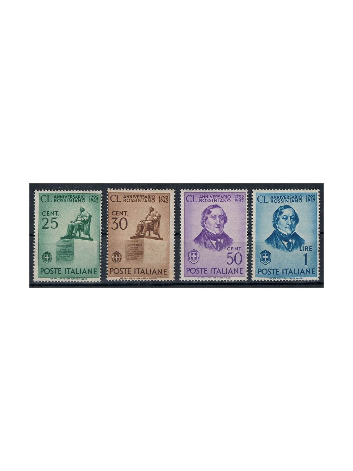 ITALY KINGDOM 1942 Gioacchino Rossini 4v MNH**