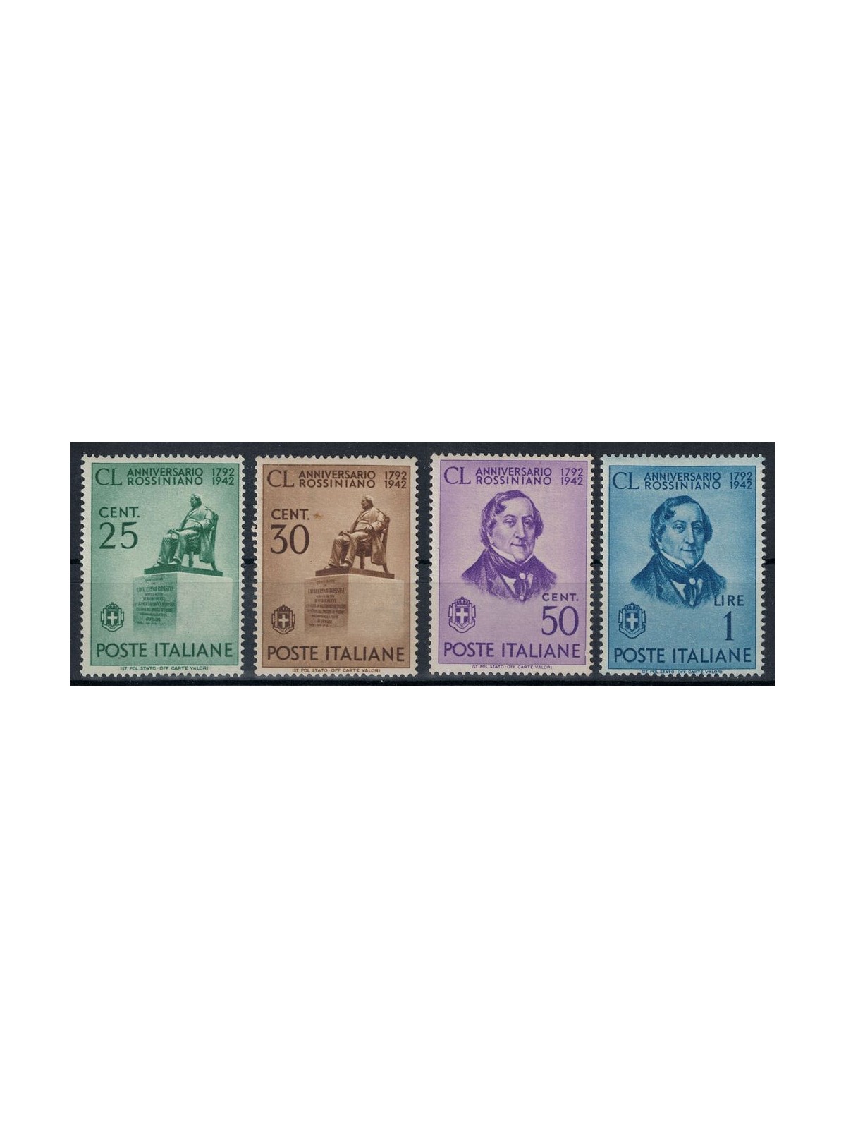 ITALIA REGNO 1942 Gioacchino Rossini 4v MH*