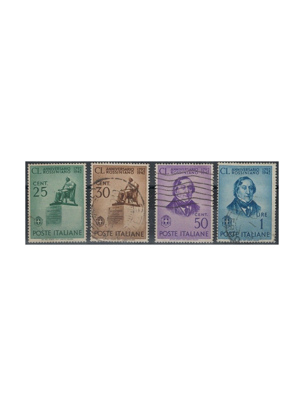 ITALY KINGDOM 1942 Gioacchino Rossini 4v us