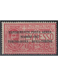 ITALIA REGNO 1917 Esperimento posta aerea MNH**