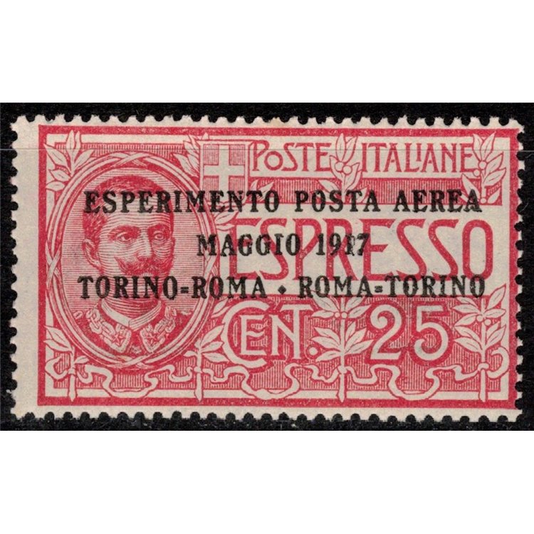 ITALY KINGDOM 1917 MH* airmail experiment